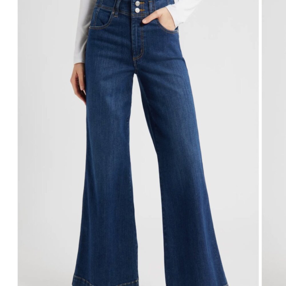Frame Denim Blue Flare & Wide Leg Jeans